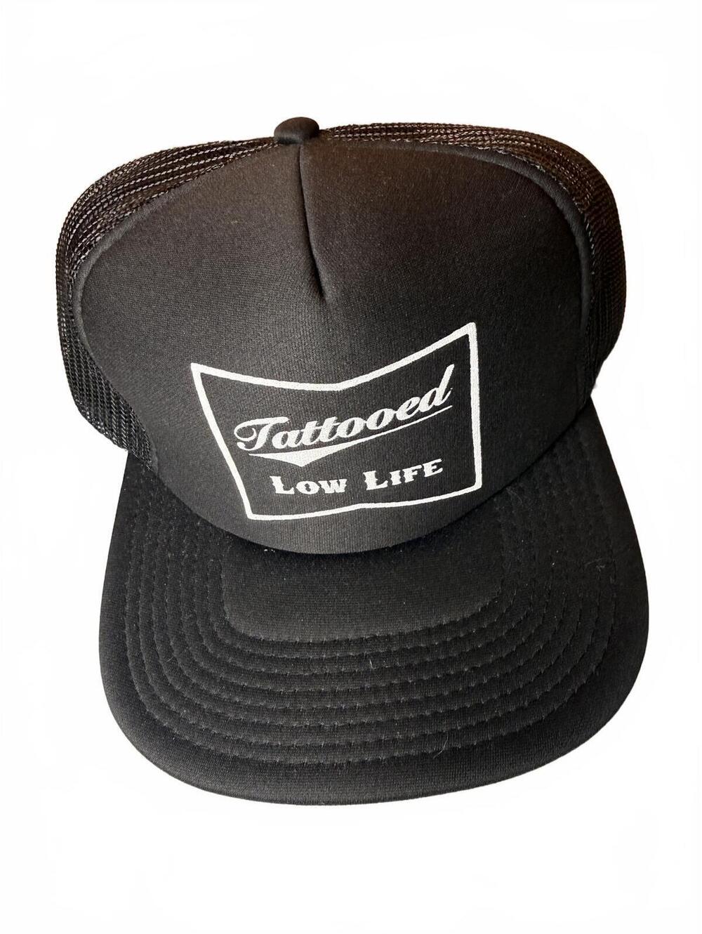 NWOT Tattooed Low Life Black Mesh Snapback Hat Cartel Ink Punk rock